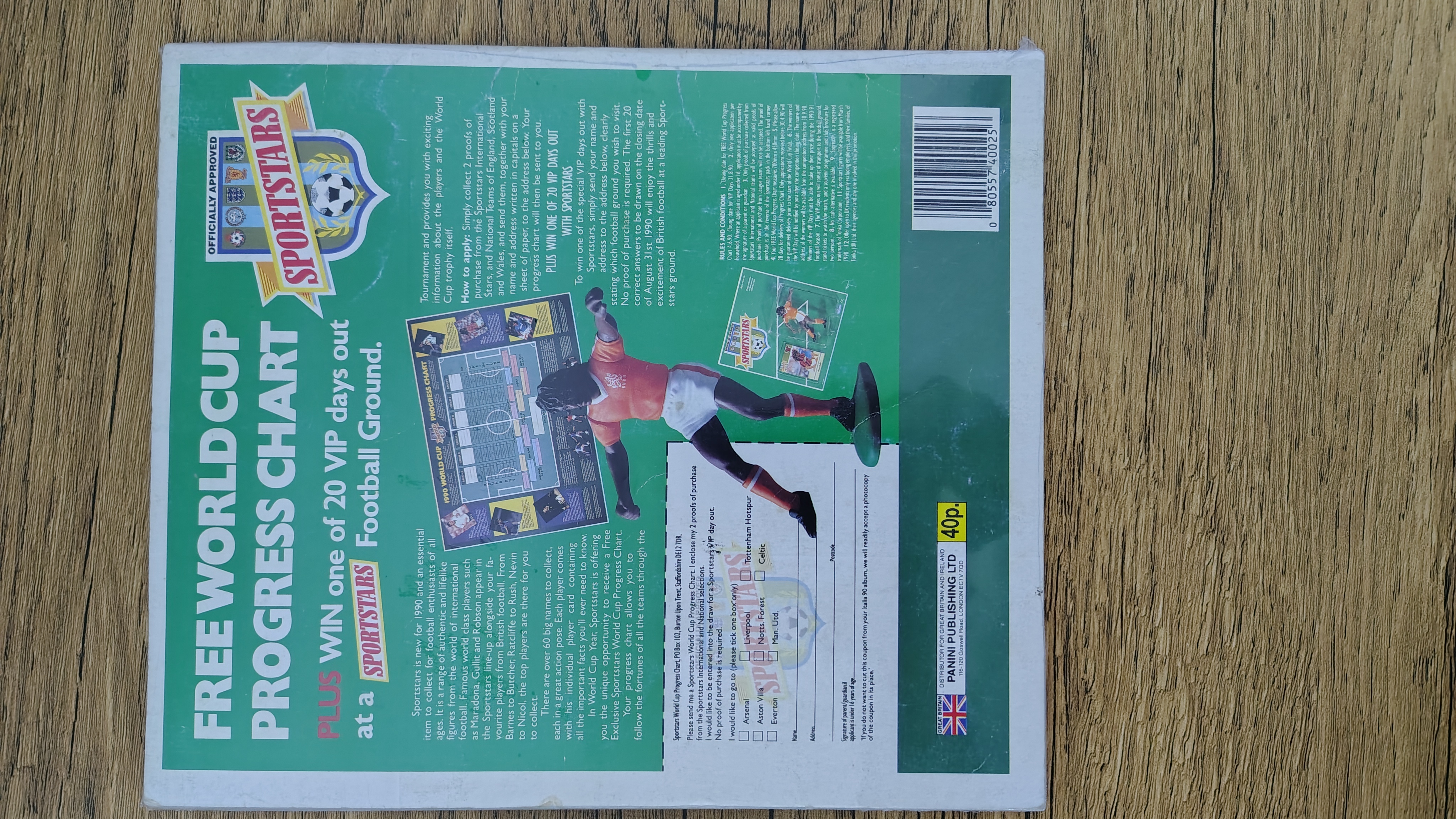 WORLD CUP ITALY 90 - EMPTY ALBUM UK VERSION