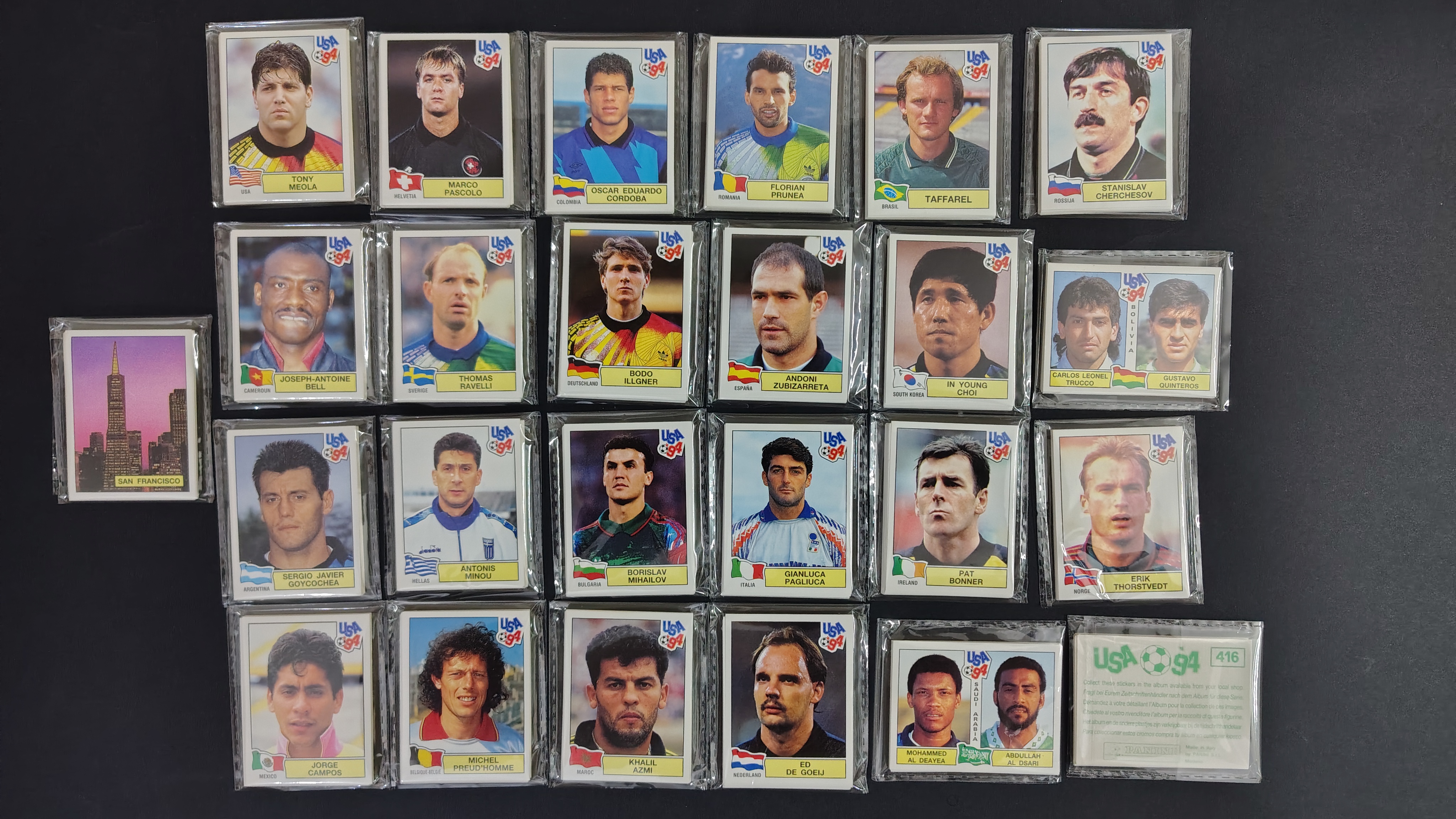 WORLD CUP USA 94 - COMPLETE STICKERS SET UK ED.