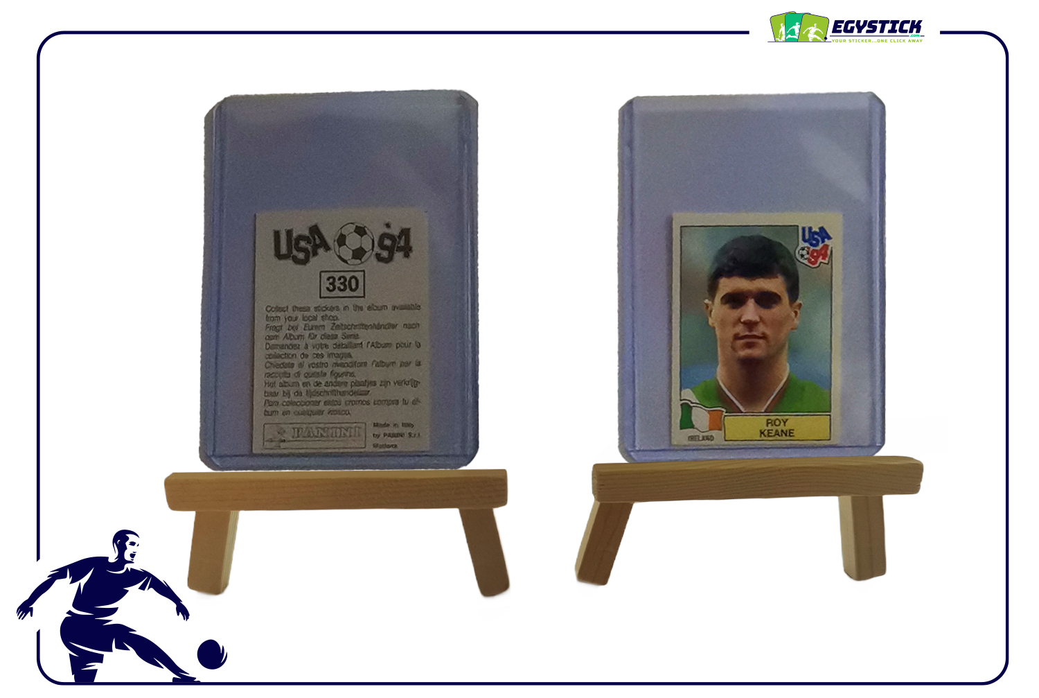 PANINI WORLD CUP USA 94 - ROY KEANE ROCKIE STICKER #330 BB