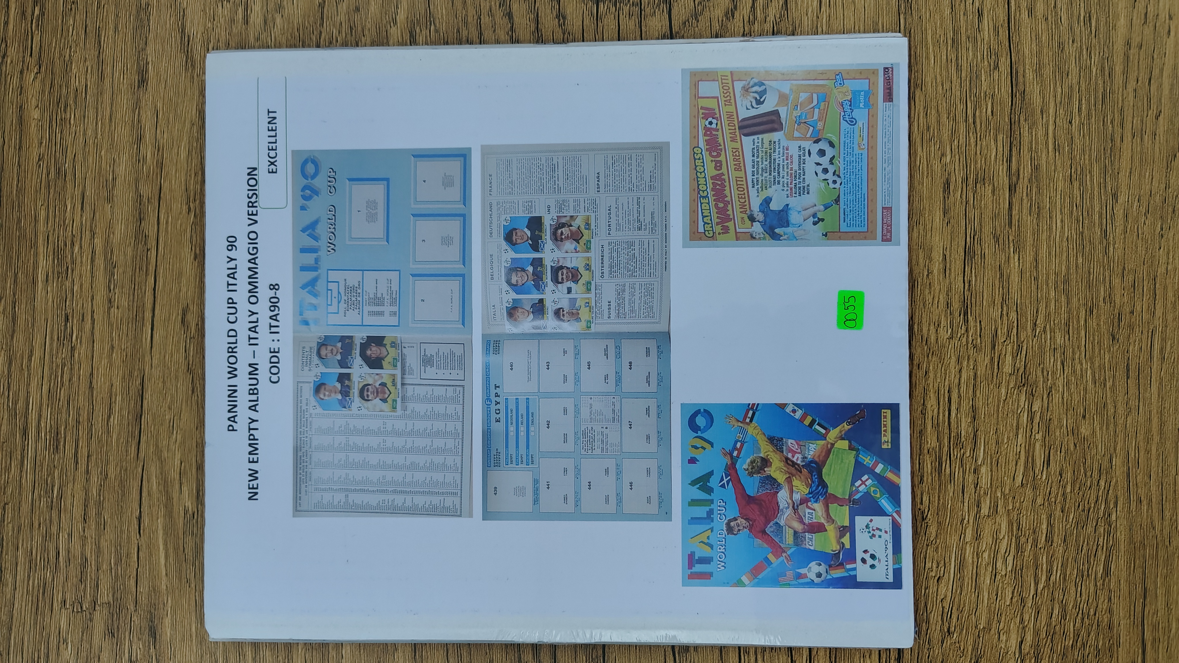 WORLD CUP ITALY 90 -EMPTY ALBUM ITALY OMMAGIO ED.